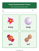 Elementary Phonics Flashcards Short U Sound thumbnail 3