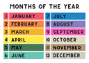 Months of the Year Poster in Colorful Simple Style thumbnail 1