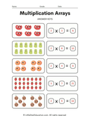 3rd Grade Multiplication with Arrays  Practice Worksheet thumbnail 5