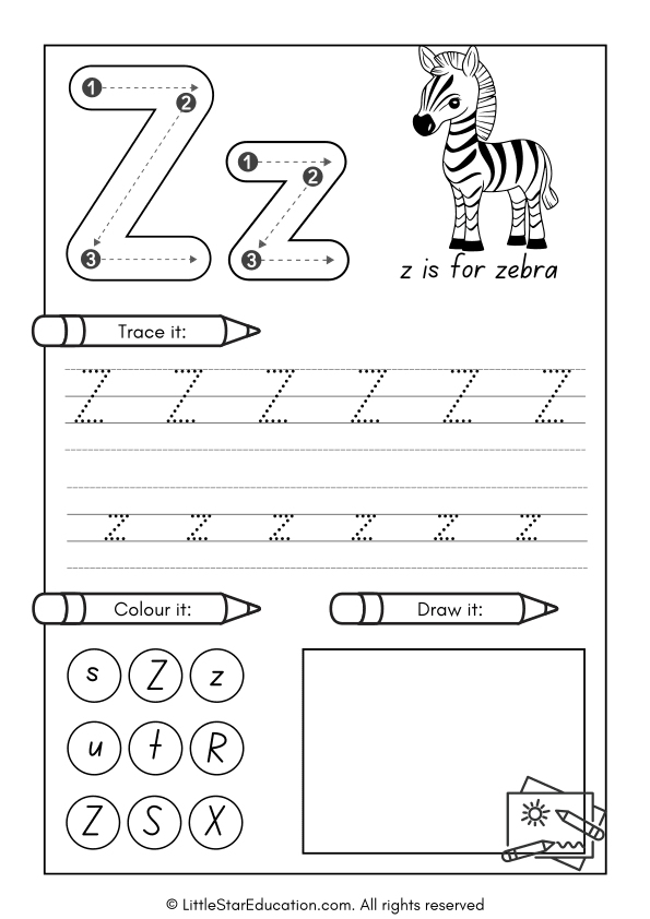 Alphabet Tracing Workbook A–Z for Preschool and Kindergarten  with Coloring & Drawing Activities