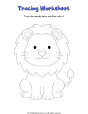 Animal Tracing and Coloring Workbook for Preschool Fine Motor Skills thumbnail 1