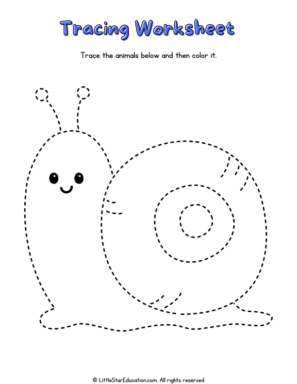 Animal Tracing and Coloring Workbook for Preschool Fine Motor Skills