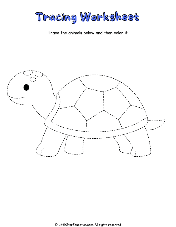 Animal Tracing and Coloring Workbook for Preschool Fine Motor Skills