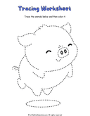 Animal Tracing and Coloring Workbook for Preschool Fine Motor Skills thumbnail 16
