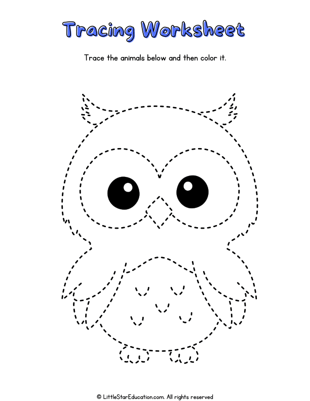 Animal Tracing and Coloring Workbook for Preschool Fine Motor Skills