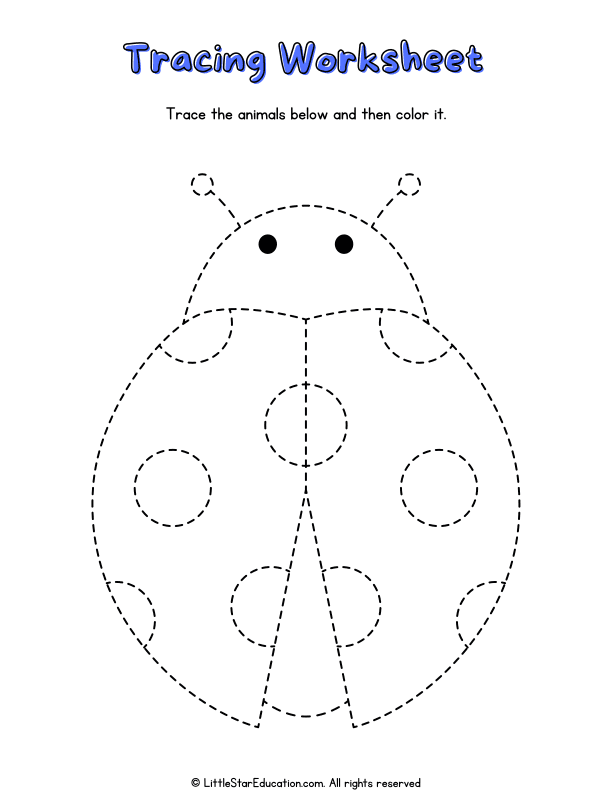Animal Tracing and Coloring Workbook for Preschool Fine Motor Skills