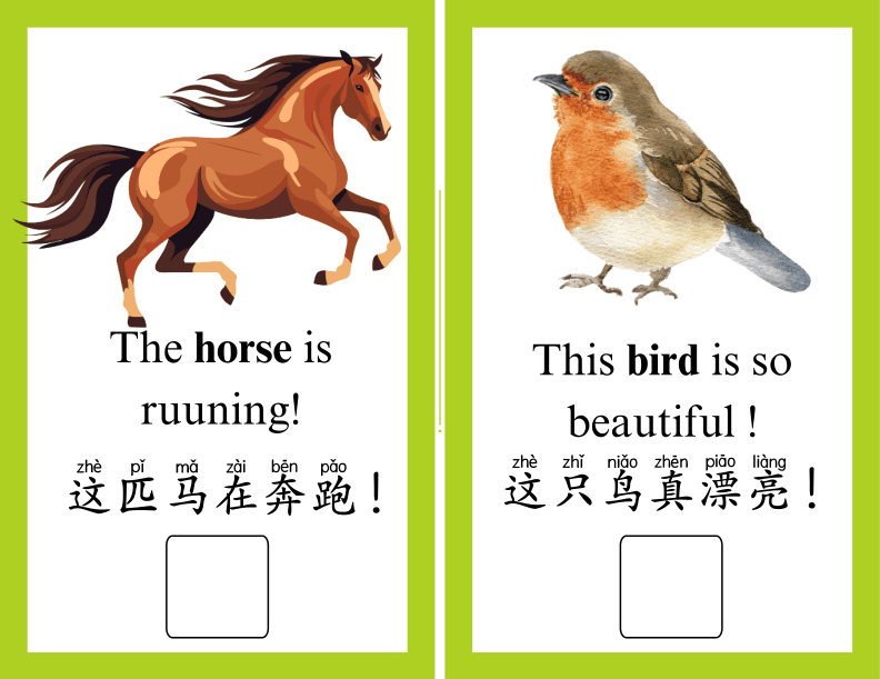 Bilingual Animal Vocabulary Workbook for Preschool and Kindergarten