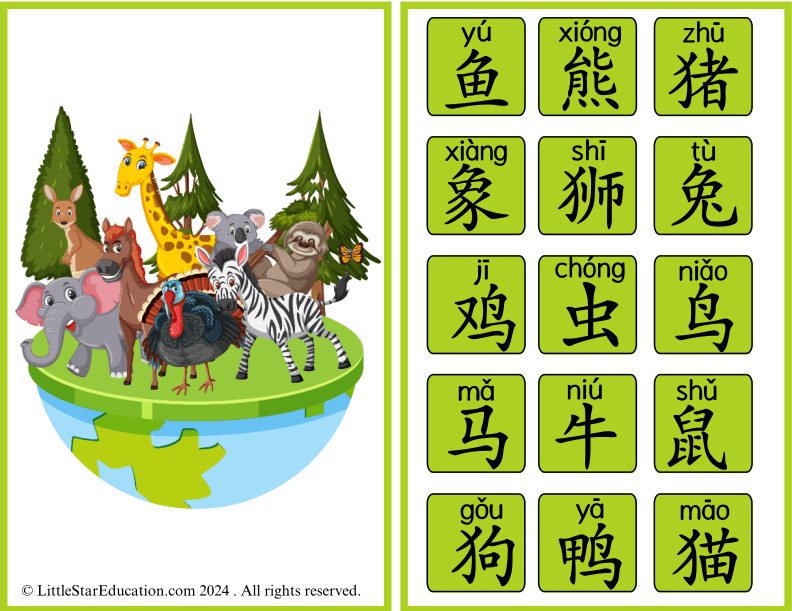 Bilingual Animal Vocabulary Workbook for Preschool and Kindergarten