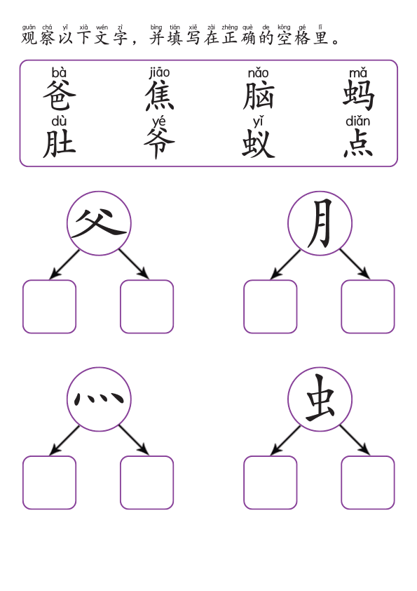 Chinese: 部首和偏旁 练习册(二) Chinese Radicals and Components Practice Book for Elementary Students