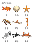 Chinese:  海洋生物识字练习册 Ocean Animals Chinese Character Practice Workbook for Early Learners thumbnail 2