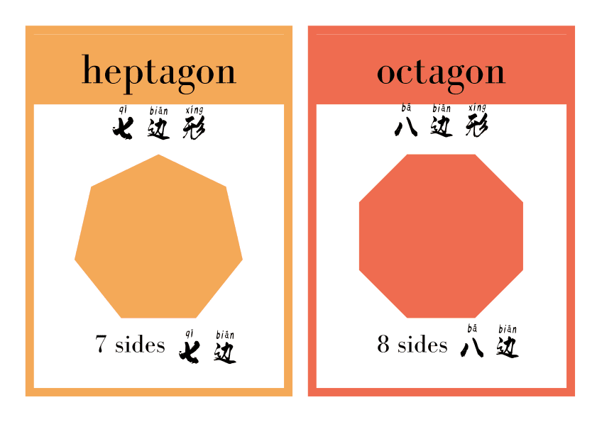 Chinese: Shapes  Flashcards-Chinese and English