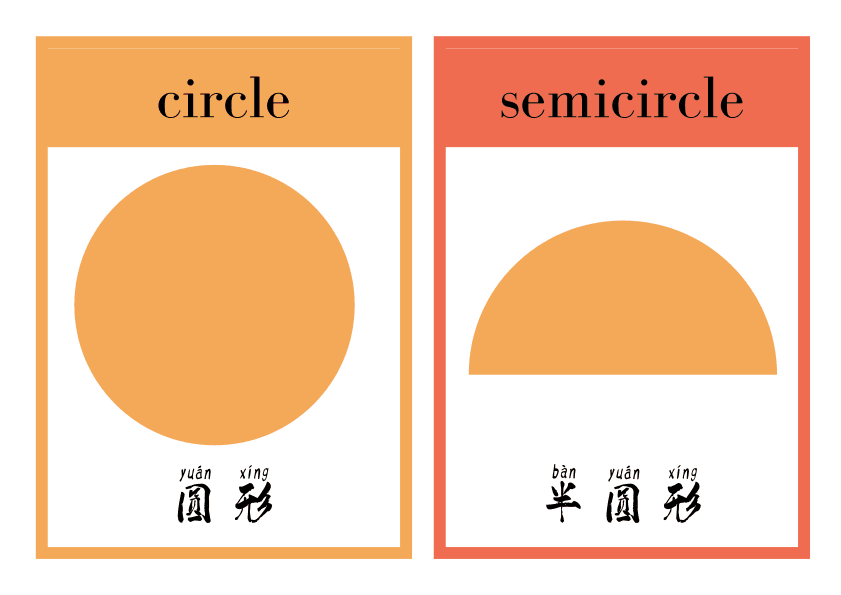 Chinese: Shapes  Flashcards-Chinese and English