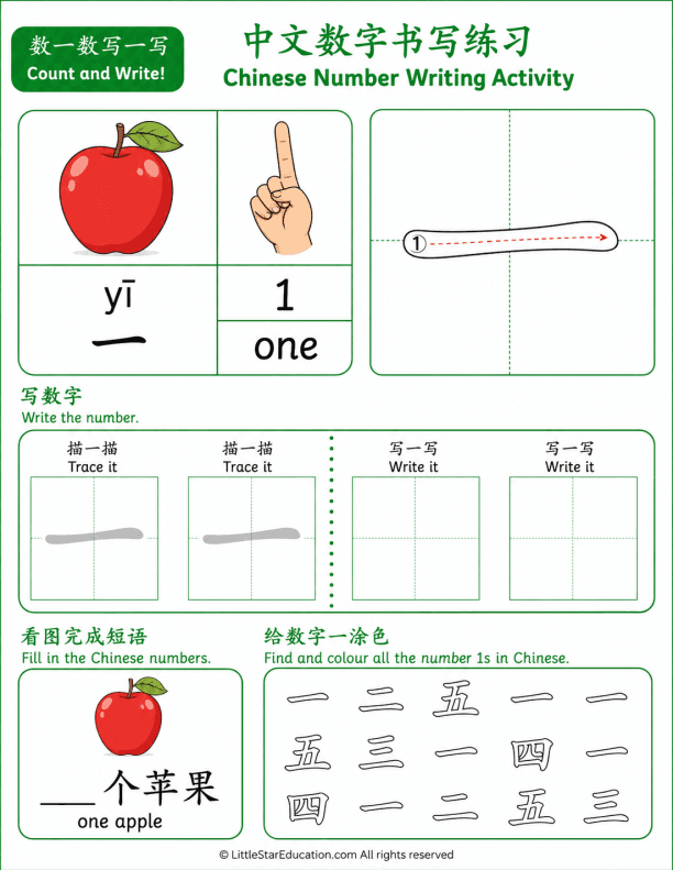 Counting and Number Recognition Math Practice for Grades 1-2