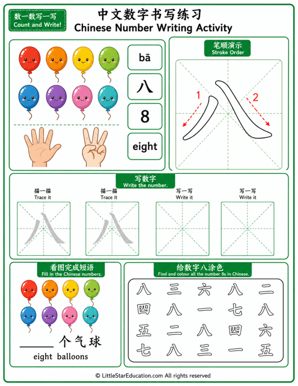 Counting and Number Recognition Math Practice for Grades 1-2