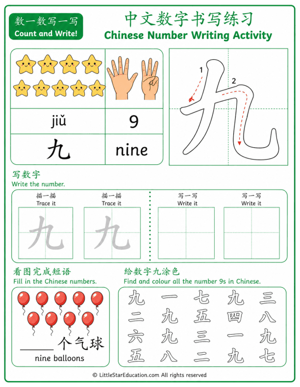 Counting and Number Recognition Math Practice for Grades 1-2