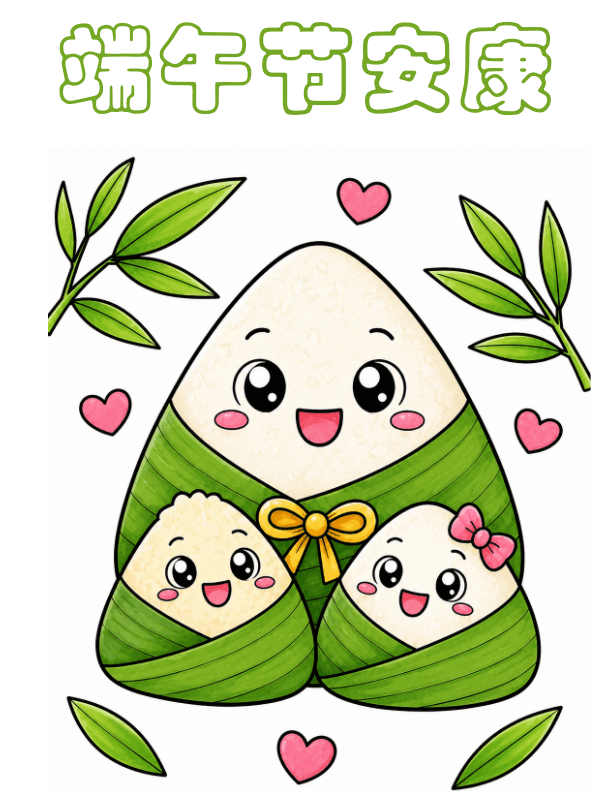 Dragon Boat Festival Rice Dumpling Coloring for Early Chinese Learners