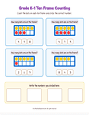 Grade K1 Ten Frame Counting 1 to 10  Workbook thumbnail 10
