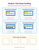 Grade K1 Ten Frame Counting 1 to 10  Workbook thumbnail 12
