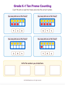 Grade K1 Ten Frame Counting 1 to 10  Workbook thumbnail 13