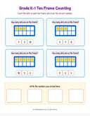 Grade K1 Ten Frame Counting 1 to 10  Workbook thumbnail 16