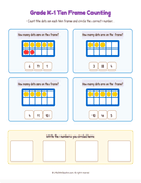Grade K1 Ten Frame Counting 1 to 10  Workbook thumbnail 17