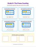 Grade K1 Ten Frame Counting 1 to 10  Workbook thumbnail 20