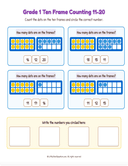 Grade K-1 Double Ten Frame Counting 11 to 20  Workbook thumbnail 5