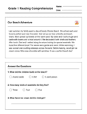 Grade 1 Reading Comprehension Workbook-Common Core thumbnail 1