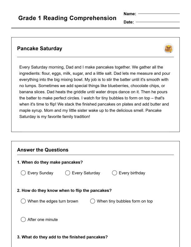 Grade 1 Reading Comprehension Workbook-Common Core