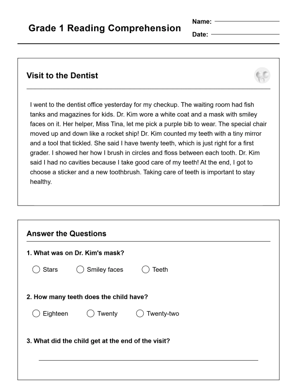 Grade 1 Reading Comprehension Workbook-Common Core