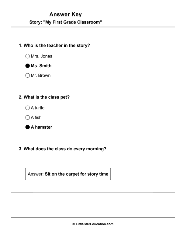 Grade 1 Reading Comprehension Workbook-Common Core