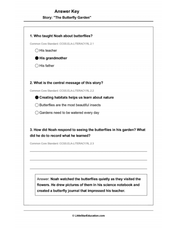 Grade 2 Reading Comprehension Workbook- Level 1