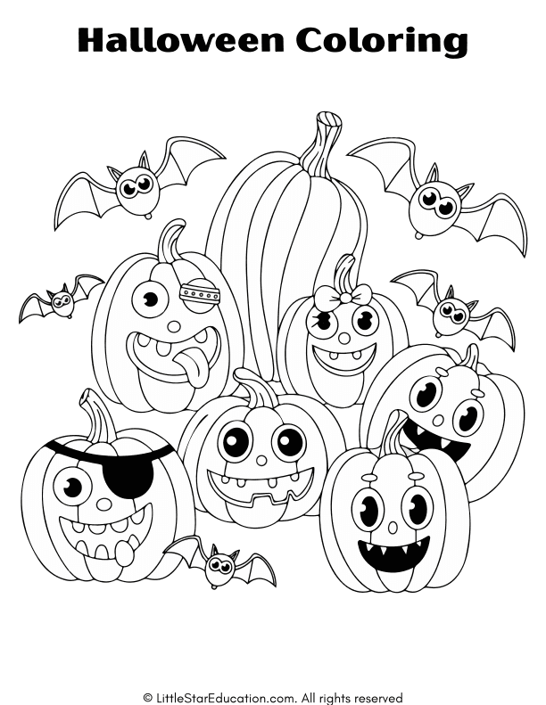 Halloween Coloring Pages for Preschool and Kindergarten Art