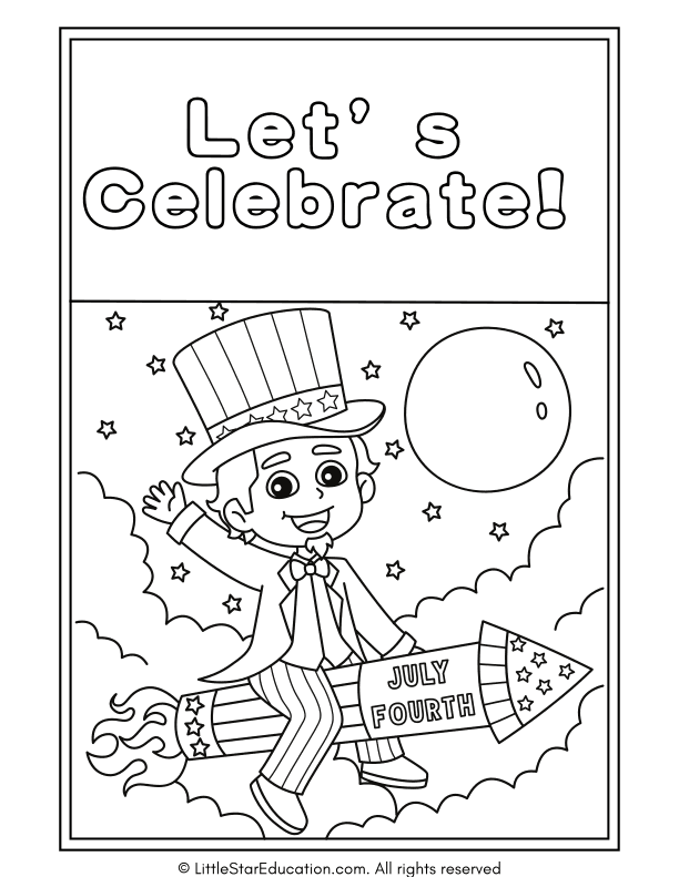 Independence Day Coloring Pages for Pre-K and Kindergarten Art