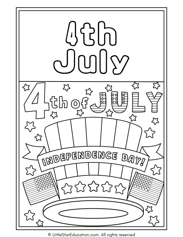 Independence Day Coloring Pages for Pre-K and Kindergarten Art