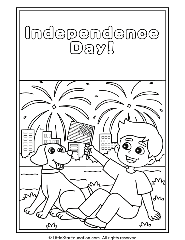 Independence Day Coloring Pages for Pre-K and Kindergarten Art