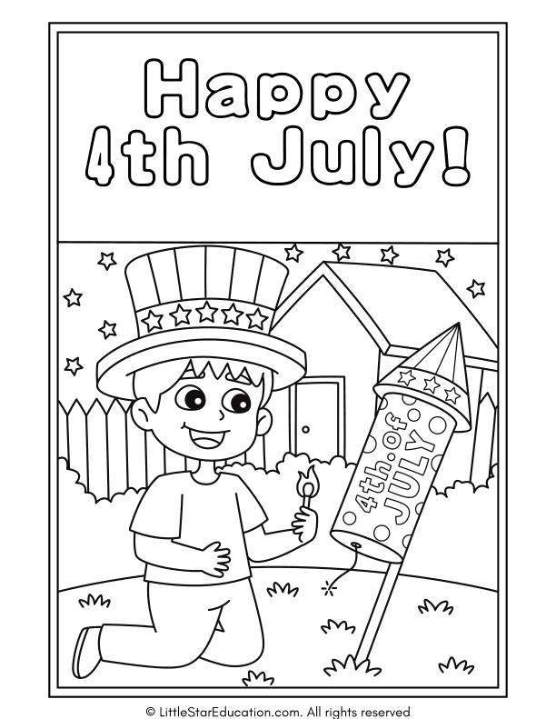 Independence Day Coloring Pages for Pre-K and Kindergarten Art