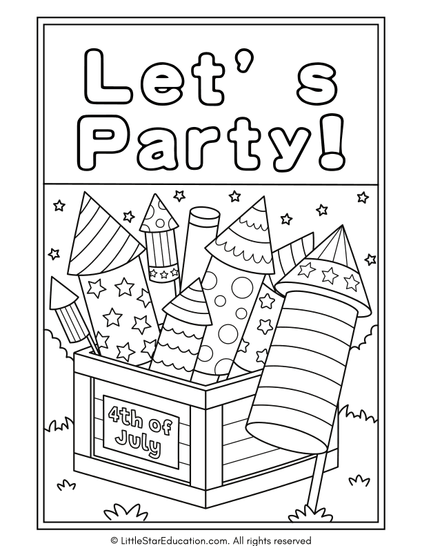 Independence Day Coloring Pages for Pre-K and Kindergarten Art