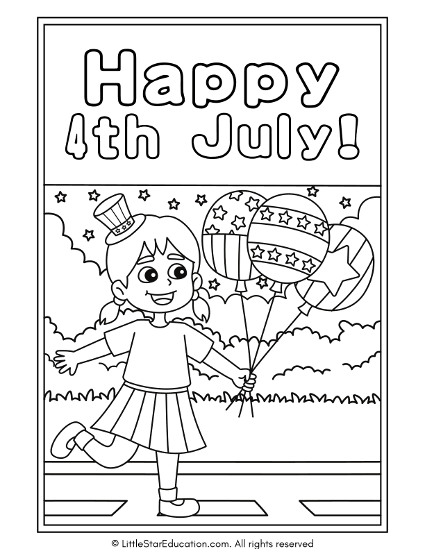 Independence Day Coloring Pages for Pre-K and Kindergarten Art