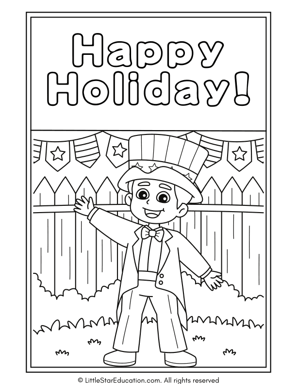 Independence Day Coloring Pages for Pre-K and Kindergarten Art