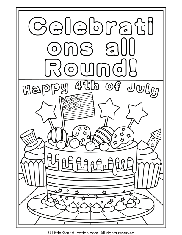 Independence Day Coloring Pages for Pre-K and Kindergarten Art