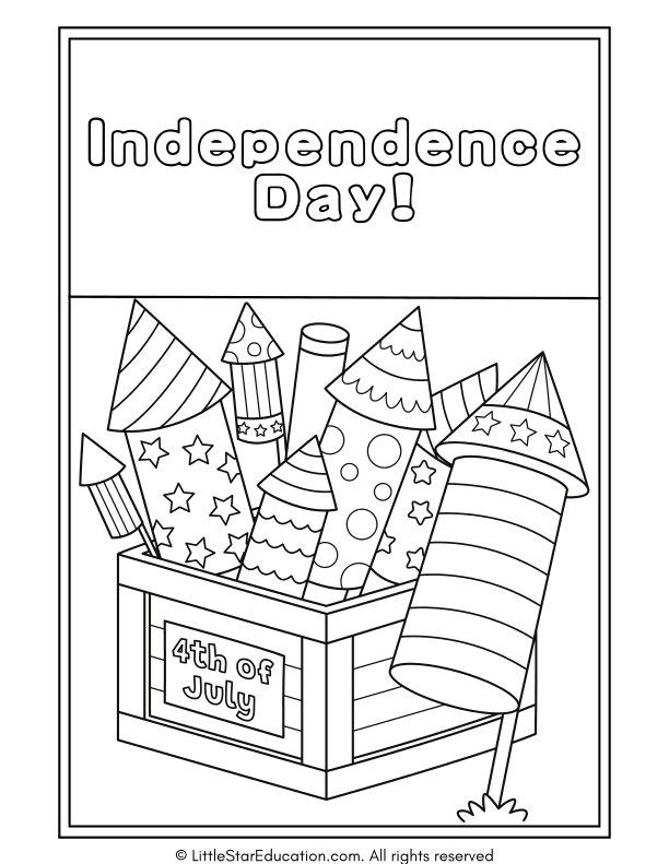 Independence Day Coloring Pages for Pre-K and Kindergarten Art
