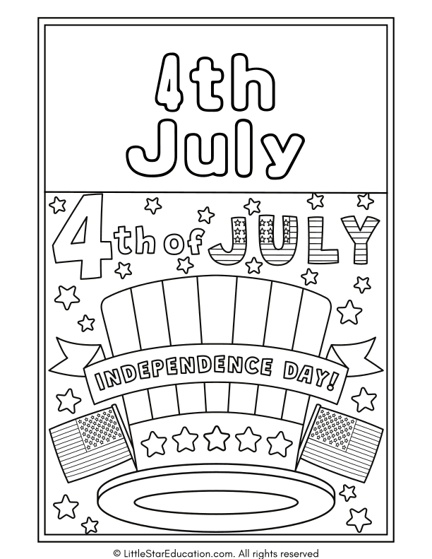 Independence Day Coloring Pages for Pre-K and Kindergarten Art