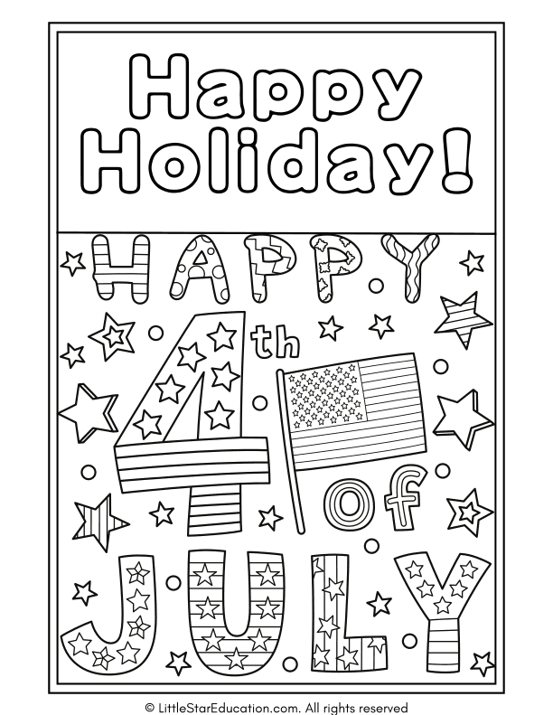 Independence Day Coloring Pages for Pre-K and Kindergarten Art
