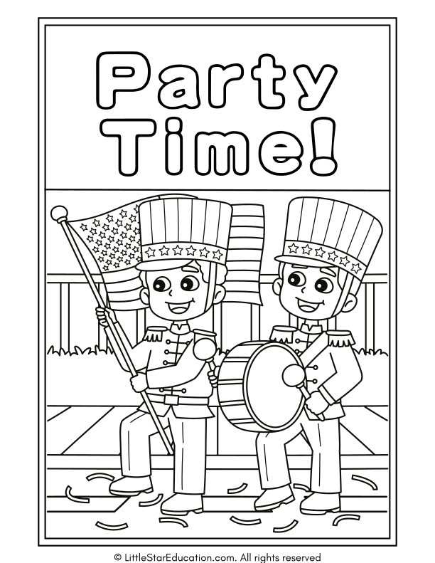 Independence Day Coloring Pages for Pre-K and Kindergarten Art