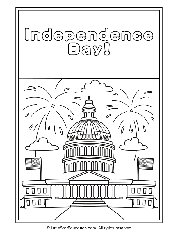 Independence Day Coloring Pages for Pre-K and Kindergarten Art