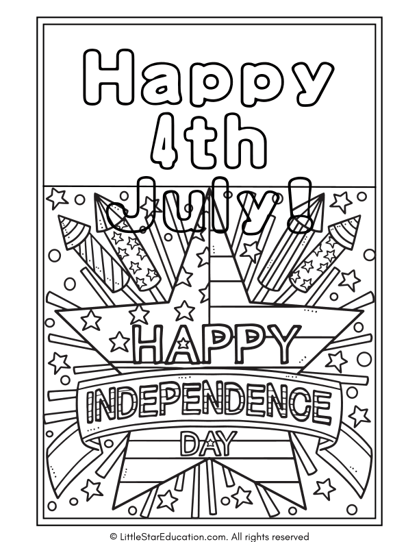 Independence Day Coloring Pages for Pre-K and Kindergarten Art