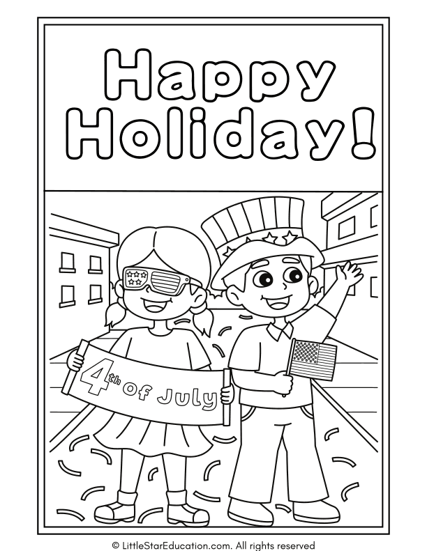 Independence Day Coloring Pages for Pre-K and Kindergarten Art