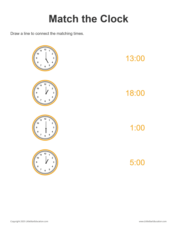 Match the Clock: 24 Hour