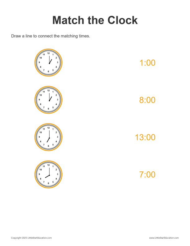 Match the Clock: 24 Hour